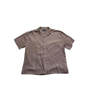 Abercrombie & Fitch Men's Camp Collar Short Sleeve Shirt Brown Size XXL Casual